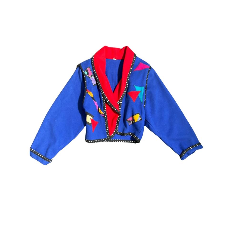 Lynn Murray - Colorful Vintage Blazer - 100% Wool - Medium